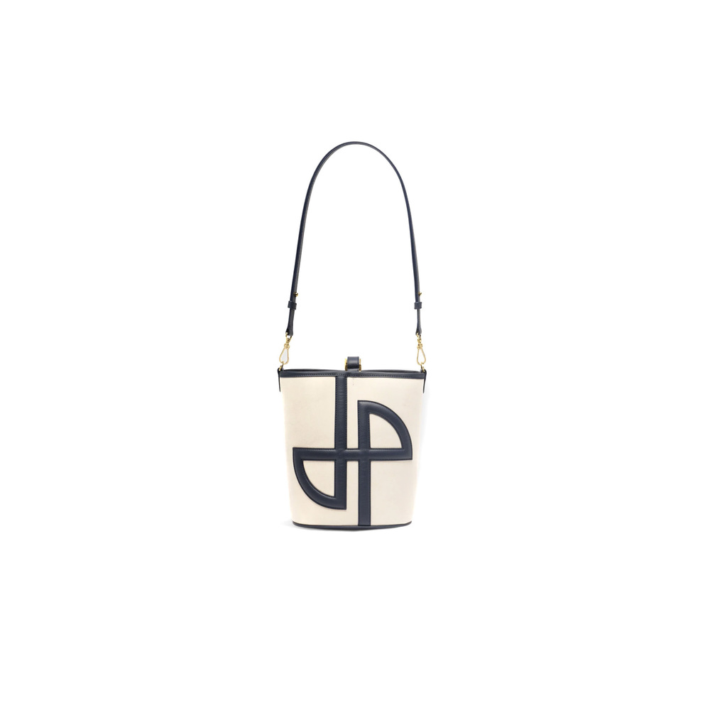 PATOU Leather And Canvas Bucket Handbag